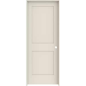30 in. x 80 in. 2 Panel Shaker Left-Hand Solid Core Primed Wood Single Prehung Interior Door