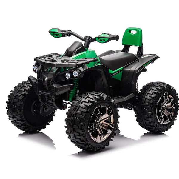 Siavonce Kids ATV 4 Wheeler, 24V Kids Ride on Toy for Big Kid w/Bluetooth, 800W Motor, green