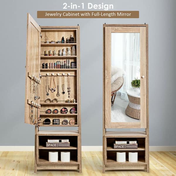 Jewelry box deals stand with mirror