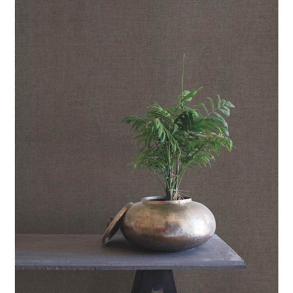 Rugged Linen Tudor Brown Wallpaper