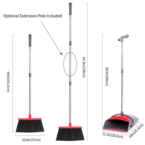 Quickie Stand & Store, Upright Broom and Dustpan Set, 35 Inch