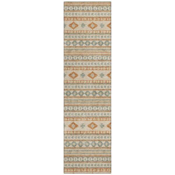 Chantille Machine Washable Indoor/Outdoor Abstract ACN3124 Cream 2 ft. x 7 ft. Runner Rug