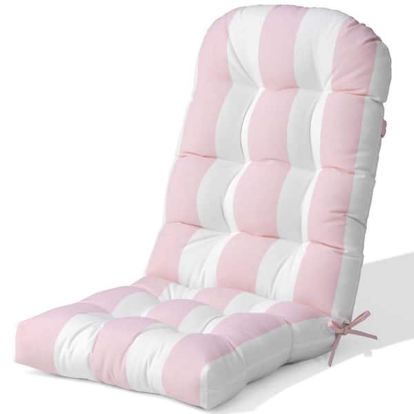 50in. x 20in. x 4 in. Patio Adirondack Chair Cushion Thickened Outdoor High Back Chair Cushion in Pink and White Stripe