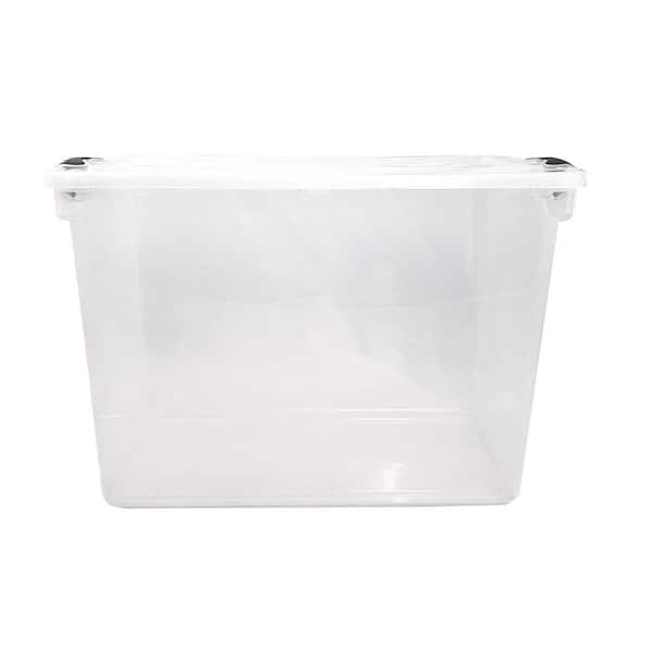 HOMZ 64 Qt. Latching Clear Storage Container with Gray Handles (2 Pack)  3441CLGREC.02 - The Home Depot