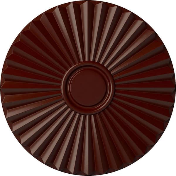 Ekena Millwork 19-3/4" x 1-3/8" Shakuras Urethane Ceiling Medallion (For Canopies upto 5"), Brushed Mahogany