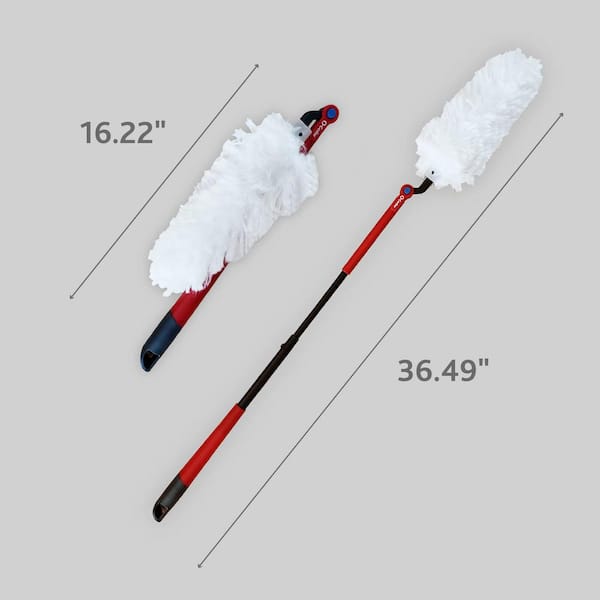 O-Cedar - Flex and Catch Heavy Duty Dusting Kit with Stay-On Duster Hook, 5-Duster Refills, Handle Extends to 3 ft.