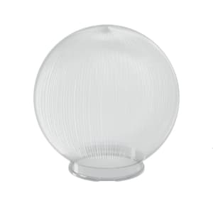 12 in. Dia Globe Clear Prismatic Acrylic with 3.94 in. Outside Diameter Twist Lock Neck