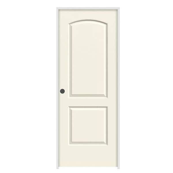 JELD-WEN 30 in. x 80 in. Caiman 2 Panel Right-Hand Hollow Core Vanilla Paint Molded Composite Single Prehung Interior Door