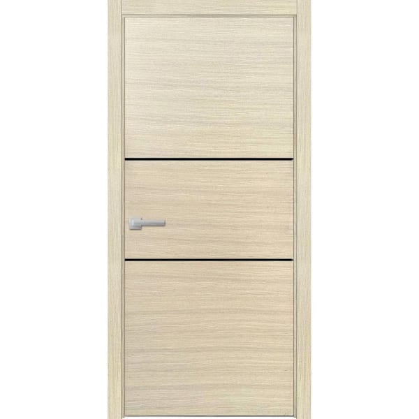 14 32 in. x 80 in. Right-Hand/Inswing Solid Natural Veneer Wood Single Prehung Interior Door with Hardware