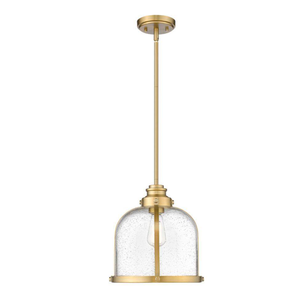 Heritage Brass Glass LED Indoor/Outdoor Pendant Light