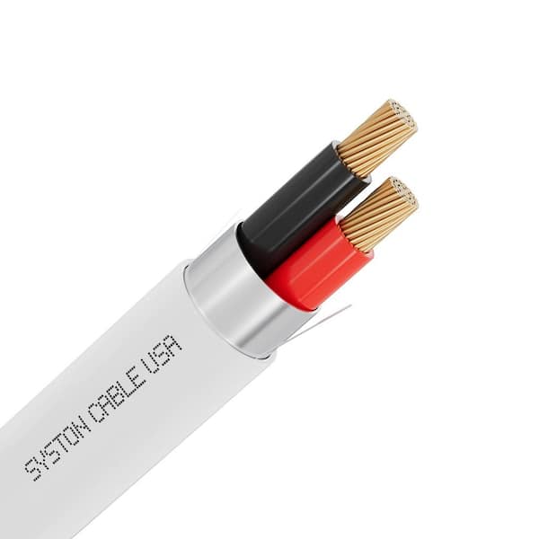 Syston Cable Technology 50 ft. 18/2 White CMP/FPLP/CL3P-Plenum Rated Stranded-Shielded Bare Copper Security/Alarm/Control/Sound Wire