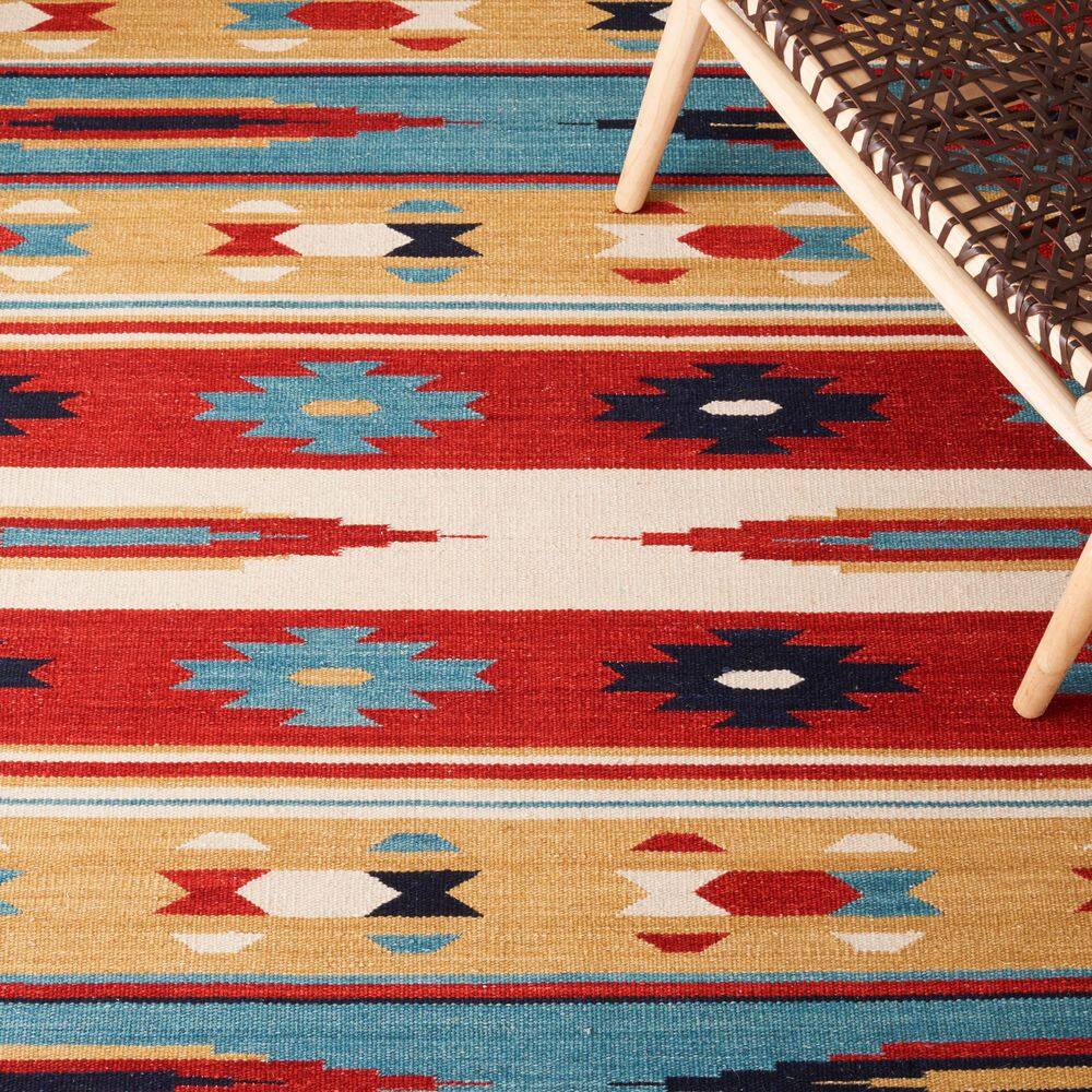 Safavieh Kilim Red and Beige Handwoven Wool Area Rug