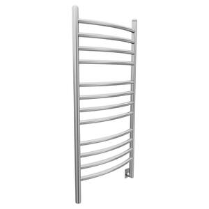 Svelte Rounded 40 in. Hardwired Electric Towel Warmer and Drying Rack in Brushed Stainless Steel