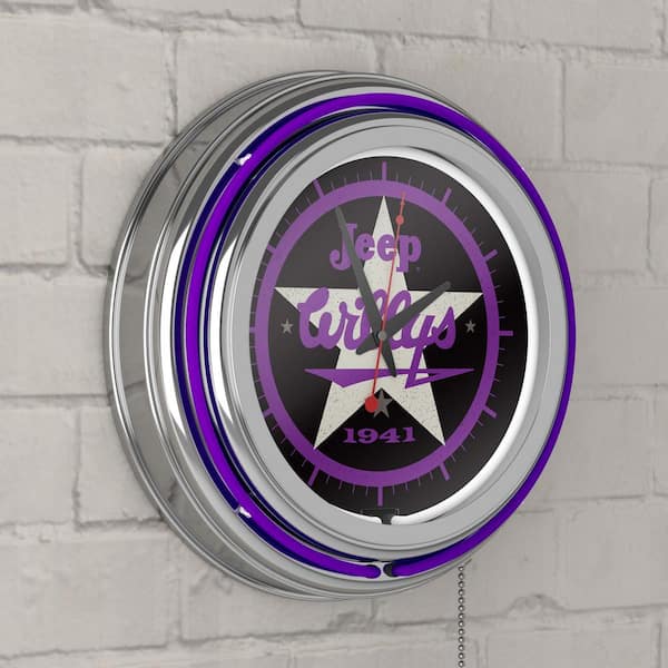 Los Angeles Lakers Purple City Lighted Analog Neon Clock NBA8LAL3