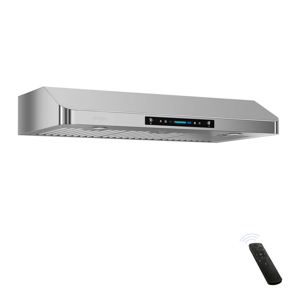 iKTCH 30 in. 900 CFM Ducted Under Range Hood in Stainless Steel with LED light IKC0130