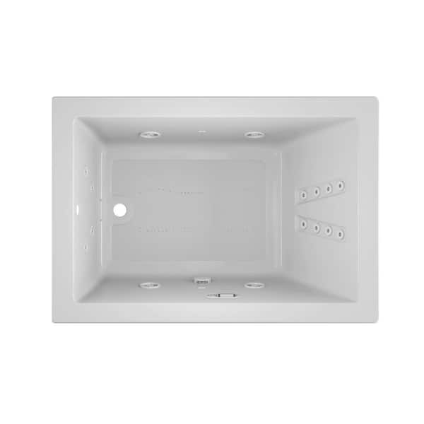 JACUZZI SOLNA SALON SPA 60 in. x 42 in. Rectangular Combination Bathtub with Right Drain in White