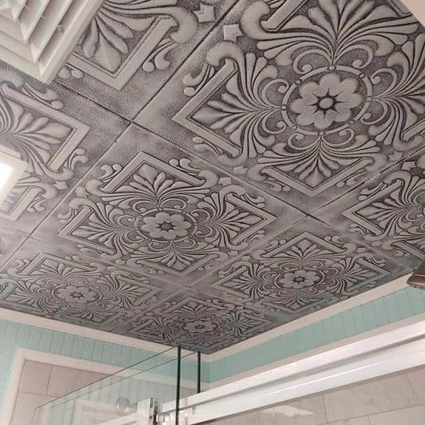 Foam Ceiling Tile In Silver