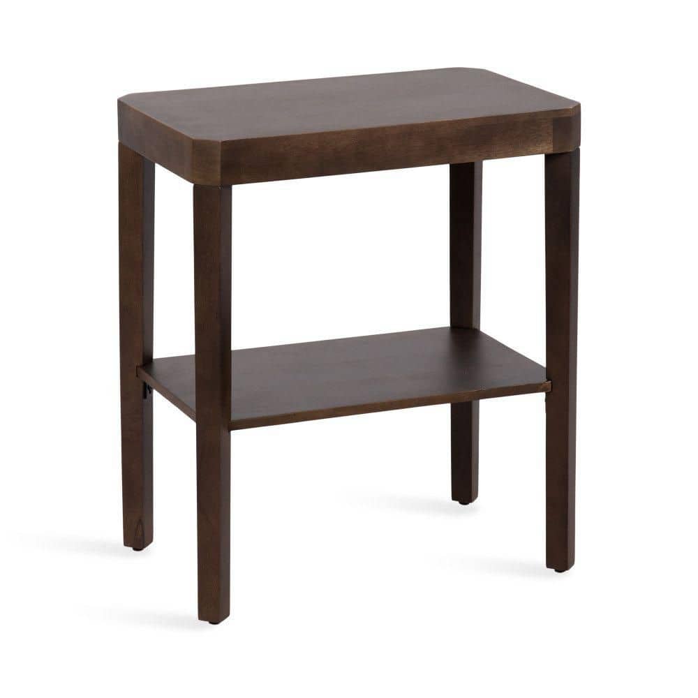 Talcott 22 in. Dark Brown Rectangle Wood End Table