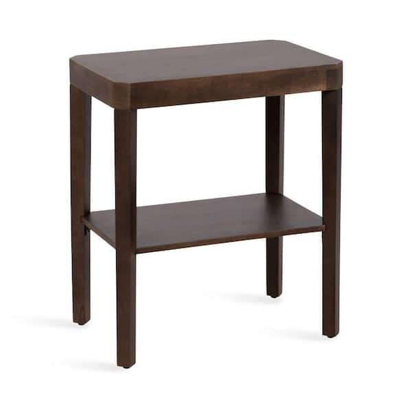 Talcott 22 in. Dark Brown Rectangle Wood End Table