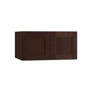 Franklin Stained Manganite Plywood Shaker Assembled Deep Wall Kitchen Cabinet Soft Close 30 in W x 24 in D x 12 in H