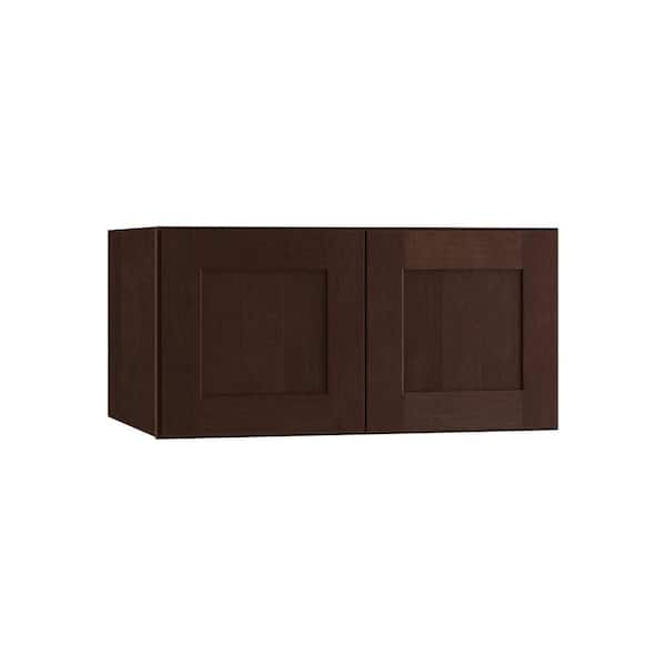 Home Decorators Collection Franklin Stained Manganite Plywood Shaker Assembled Deep Wall Kitchen Cabinet Soft Close 30 in W x 24 in D x 18 in H