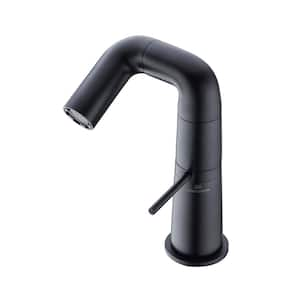 Boger Single Handle Single Hole Deck Mount Bathroom Faucet in Matte Black