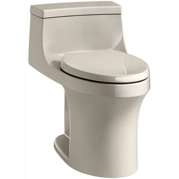 KOHLER San Souci Touchless Comfort Height 1-Piece 1.28 GPF Single Flush Elongated Toilet with AquaPiston Flush in Sandbar