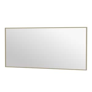 72 in. W x 32 in. H Rectangle Aluminum Alloy Framed Wall Mounted Bathroom Vanity Accent Mirror in Brushed Nickel
