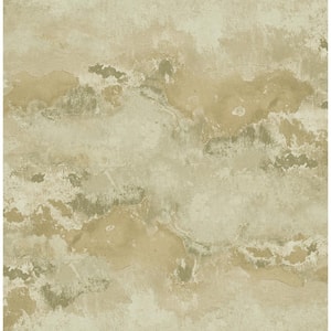 Sicily Marble Cream, Beige, and Green Olive Faux Paper Strippable Roll (Covers 56.05 sq. ft.)