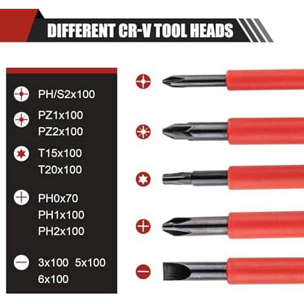 Lukyamzn Insulated 8 in. Shank 13 Bit Red and Black Insulated
