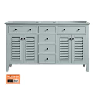 Fallworth 60 in. W x 21.5 in. D x 34 in. H Bath Vanity Cabinet without Top in Light Green