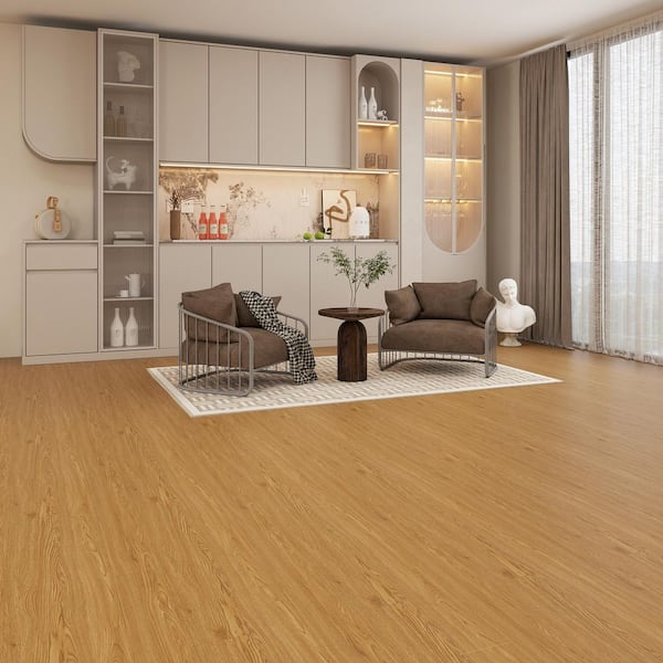 Charcoal Gray 12 MIL x 6 in. W x 36 in. L Peel and Stick Waterproof Vinyl Tile Flooring (54 sqft/case)