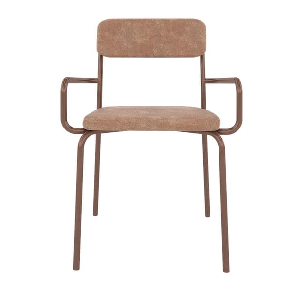 Manhattan Comfort Whythe Modern Corten Faux Leather Upholstered Dining Arm Chair