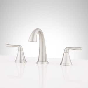 Provincetown 8 in. Widespread 1.2 GPM Double Handle Bathroom Faucet in Brushed Nickel