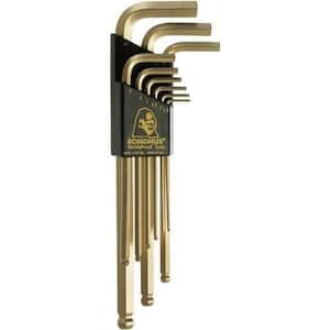 Metric Ball End Long Arm L-Wrench Set with GoldGuard Finish (9-Piece)