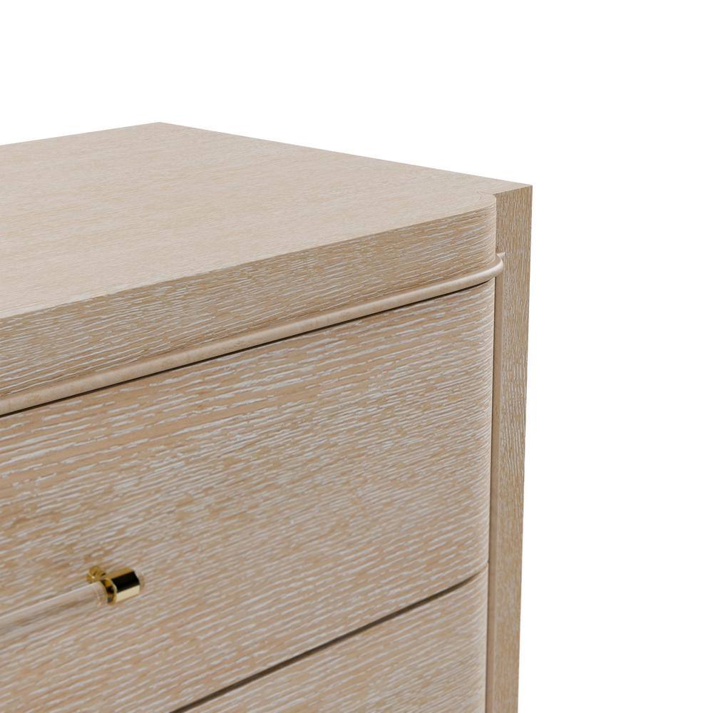 Natural Oak 5-Drawer Chest with Acrylic Handles