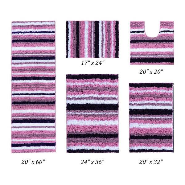 Better Trends Griffie 100% Polyester 2 Piece Set Bath Mat Rug Set - Eggplant