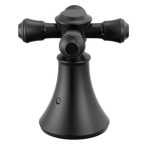 (2-Pack) Cassidy Metal Cross Handles for Roman Tub Faucet in Matte Black