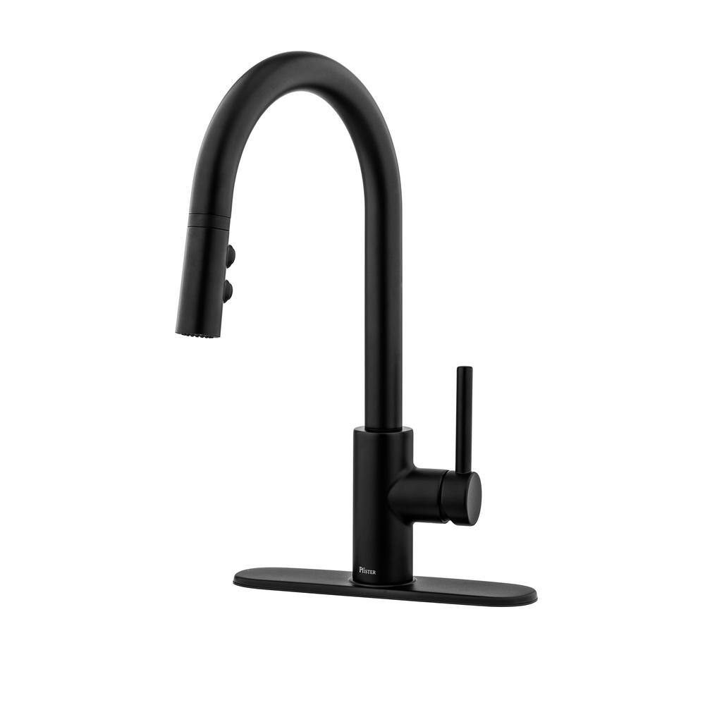Stellen 16.75" High Arc Pull-Down Kitchen Faucet in Matte Black