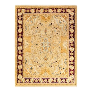 Mogul One-of-a-Kind Traditional Yellow 8 ft. 2 in. x 10 ft. 8 in. Oriental Area Rug