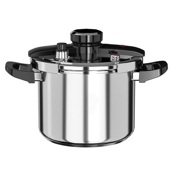 8.5 qt. Stainless Steel Pressure Cooker, Multi-Cooker for Gas & Induction Stove, One-Hand Operation