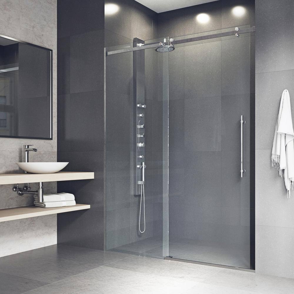 Luca 56-60" Frameless Sliding Shower Door with Clear Glass