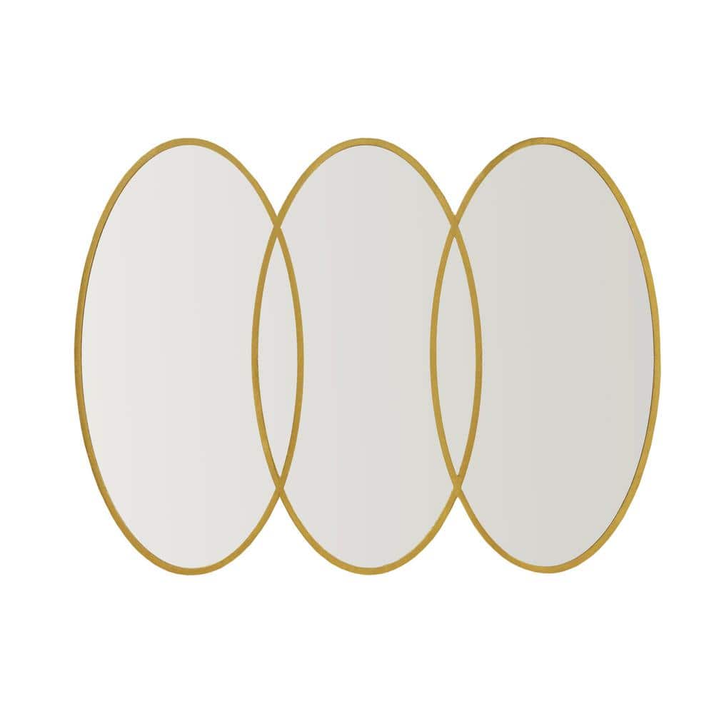 Eclipse Trio Overlapping Oval Gold Wall Mirror