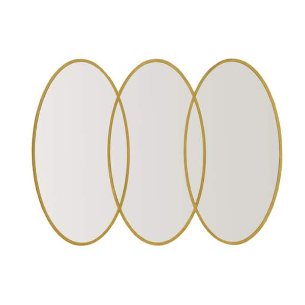 MADISON PARK Signature Eclipse 40 in. W x 30 in. H Gold Wall Mirror