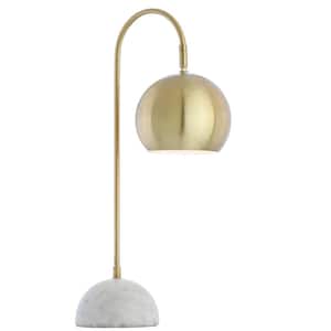 Stephen 23.5 in. Brass Gold/White Metal/Marble LED Table Lamp