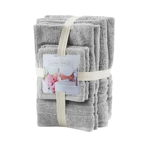 Nurture 6-Piece Grey Sustainable Antimicrobial Cotton Bath Towel Set