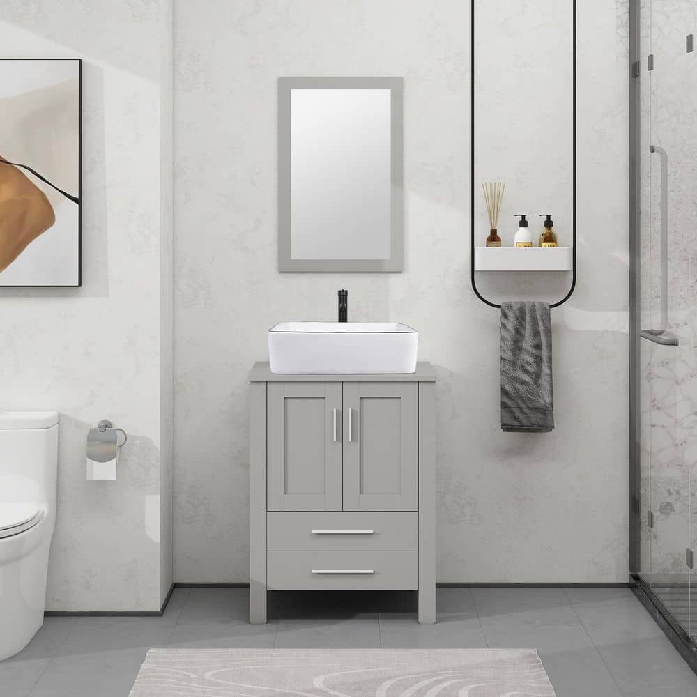 Puluomis 24 in. W x 20 in. D x 32 in. H Single Sink Bath Vanity in