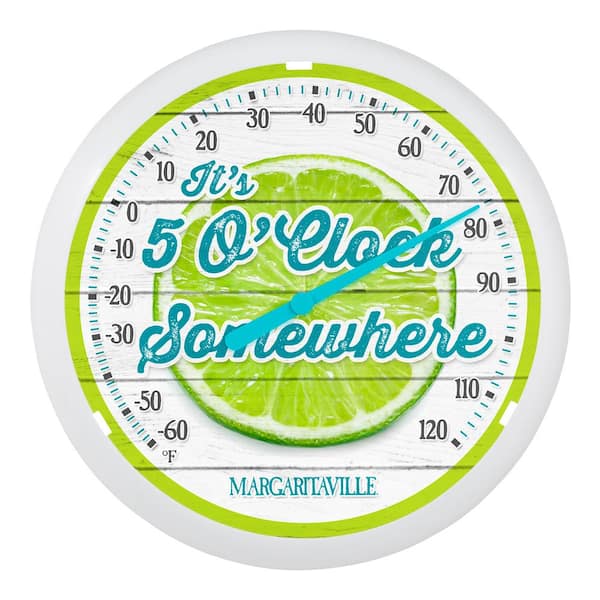13.25-inch "It's 5 O'Clock Somewhere" Margaritaville Analog Dial Thermometer