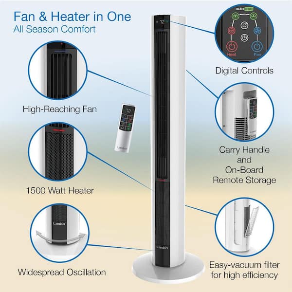 Tower Fan Lasko Oscillating Heater With Remote Lasko All Season