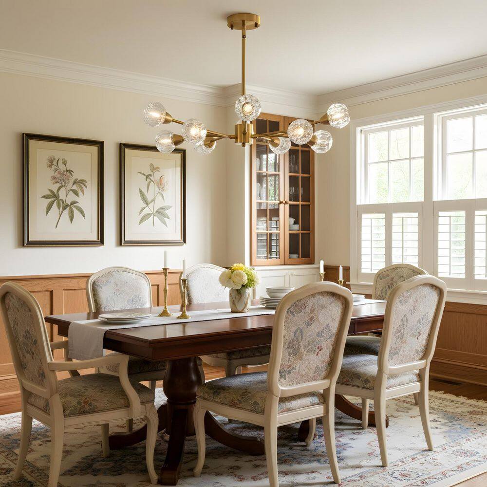 27.6 in. 9-Light Gold Modern Kitchen Island Chandeliers with Crystal Shades price history on PriceWatchPro